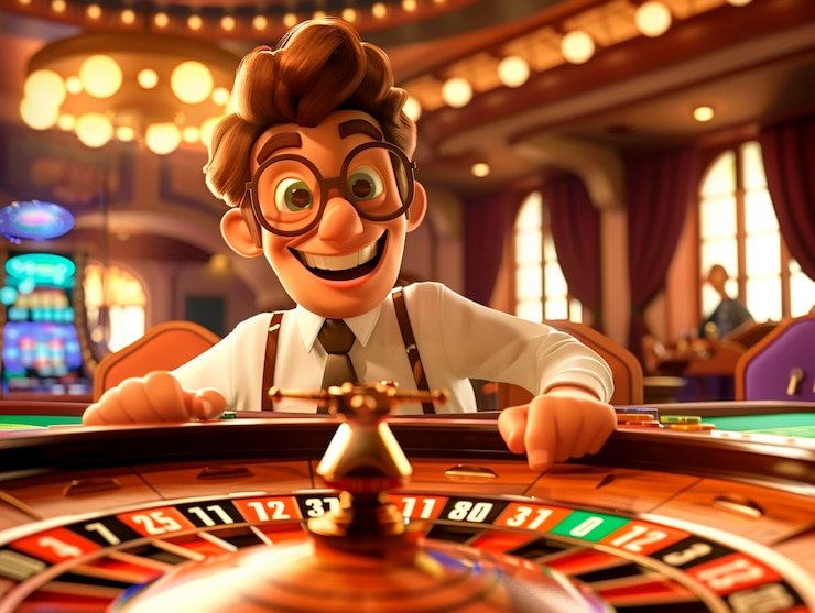 Studio live-dealer European Roulette di wigobet dengan roda roulette dan dealer profesional